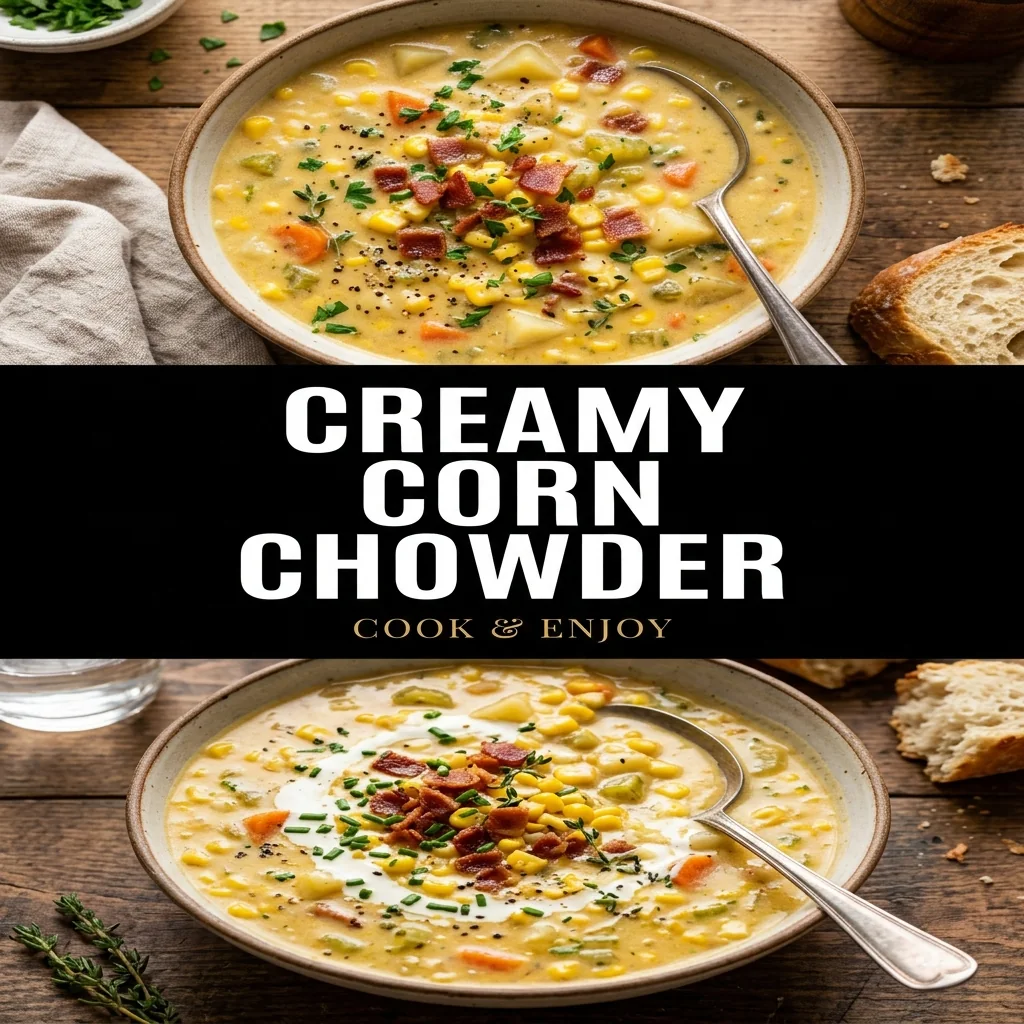 Creamy Corn Chowder recipe poster