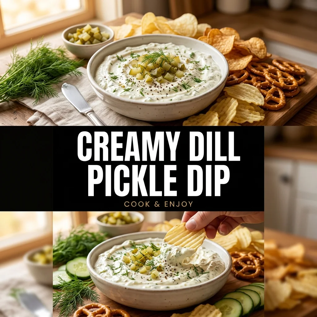 Creamy Dill Pickle Dip recipe poster