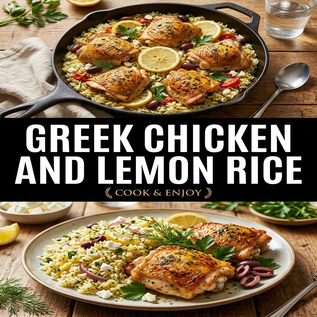 Greek Chicken and Lemon Rice recipe poster