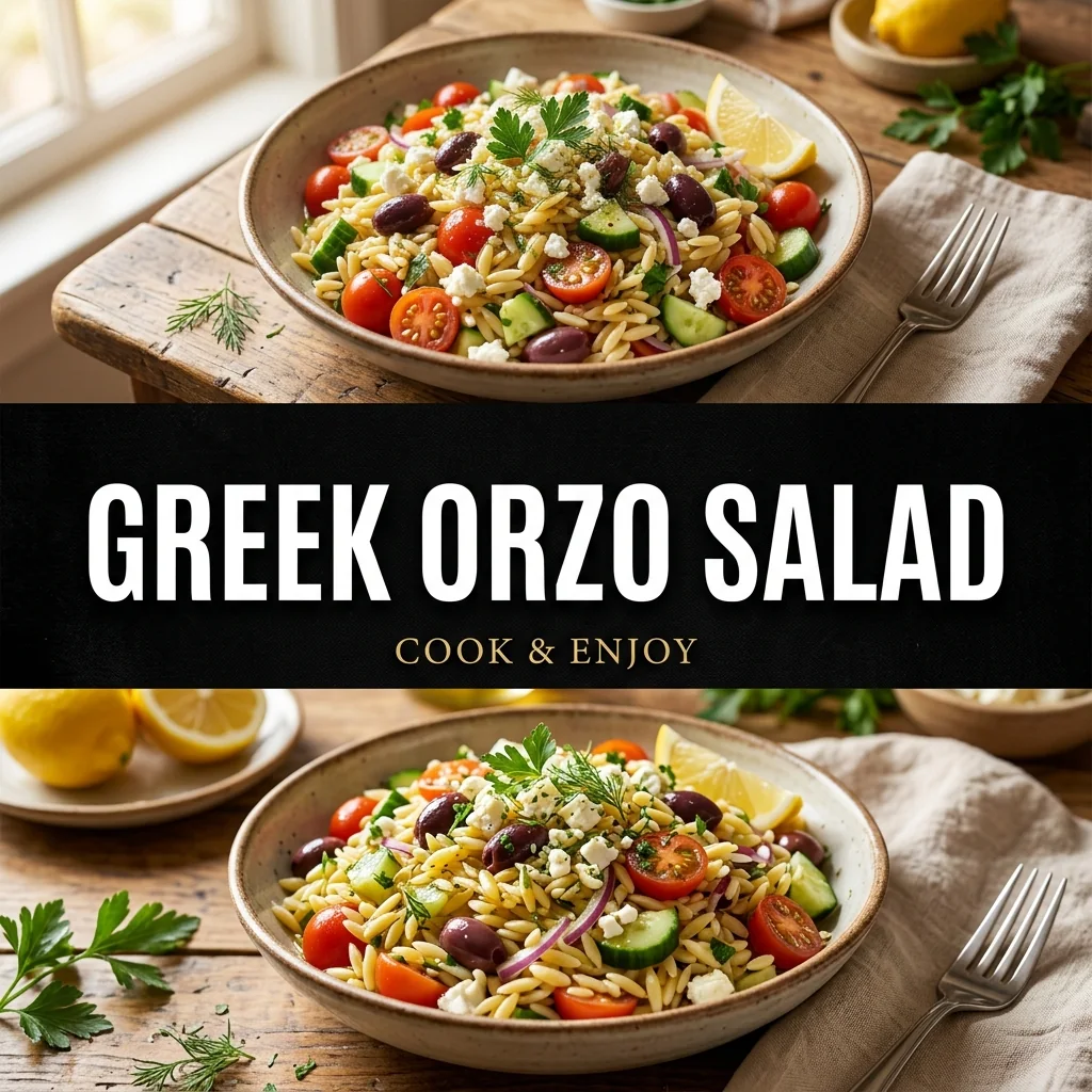 Greek Orzo Salad recipe poster