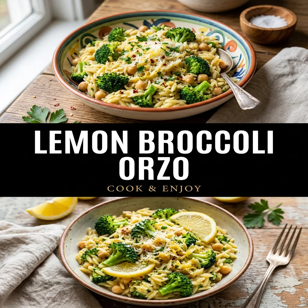 Lemon Broccoli Orzo recipe poster