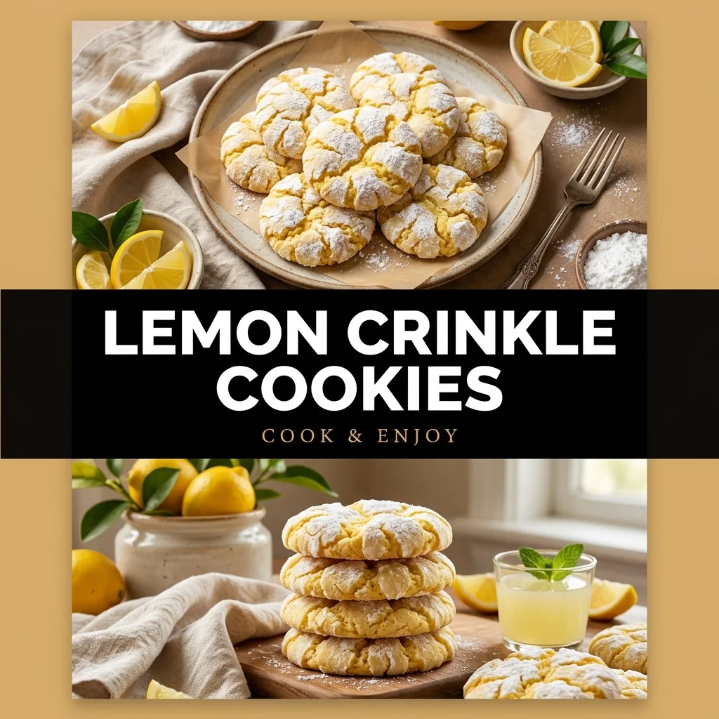 Lemon Crinkle Cookies recipe poster