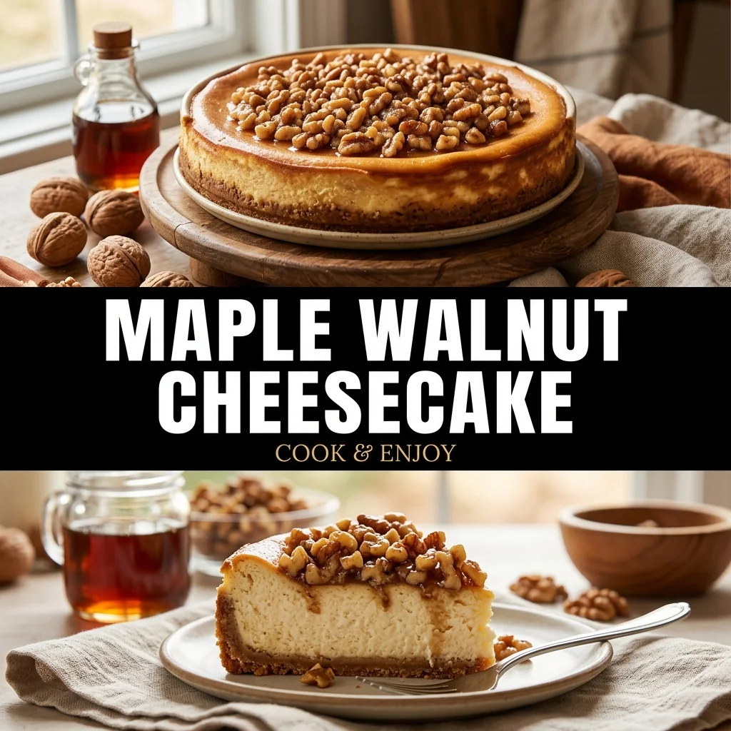 Maple Walnut Cheesecake recipe poster