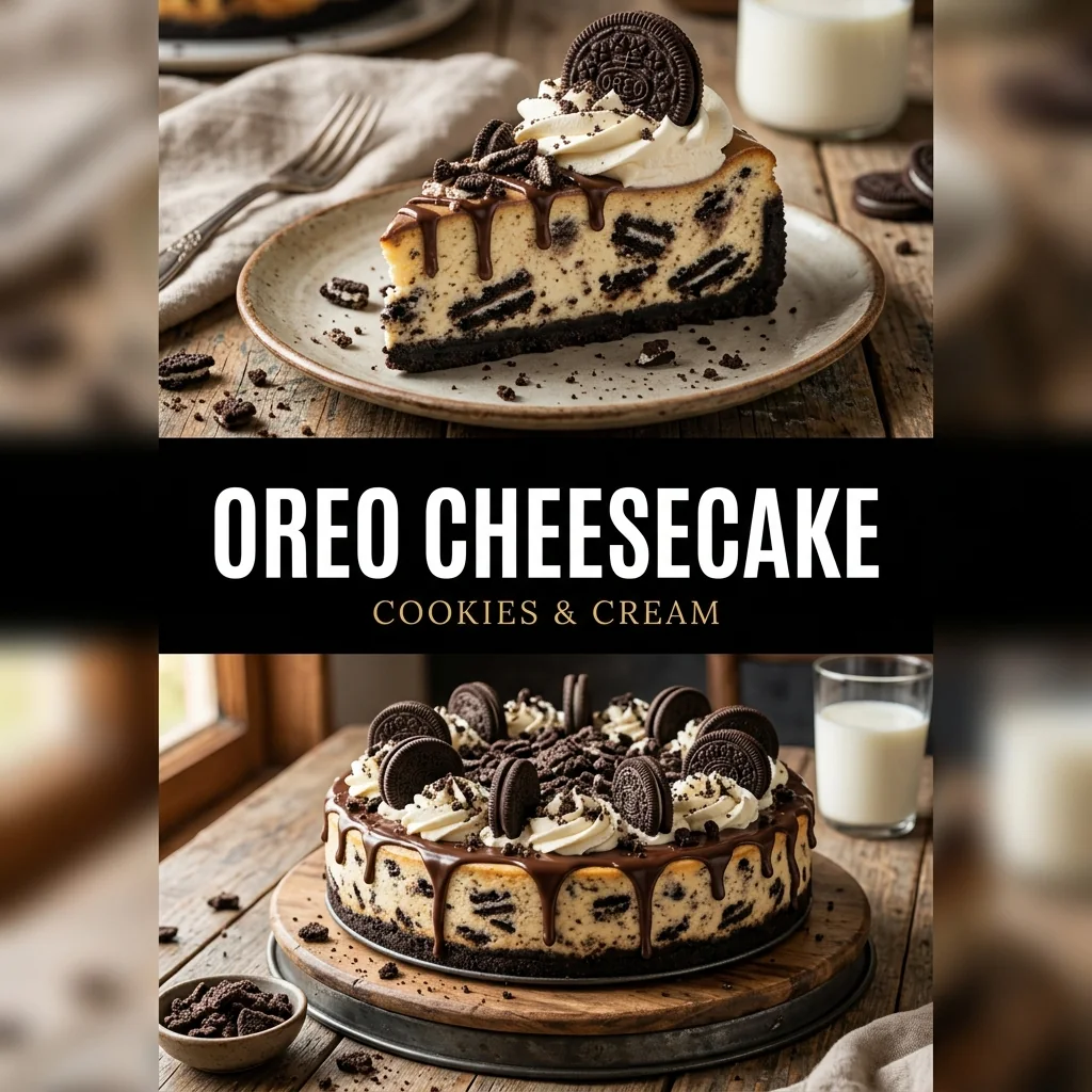 Oreo cookies and cream cheesecake