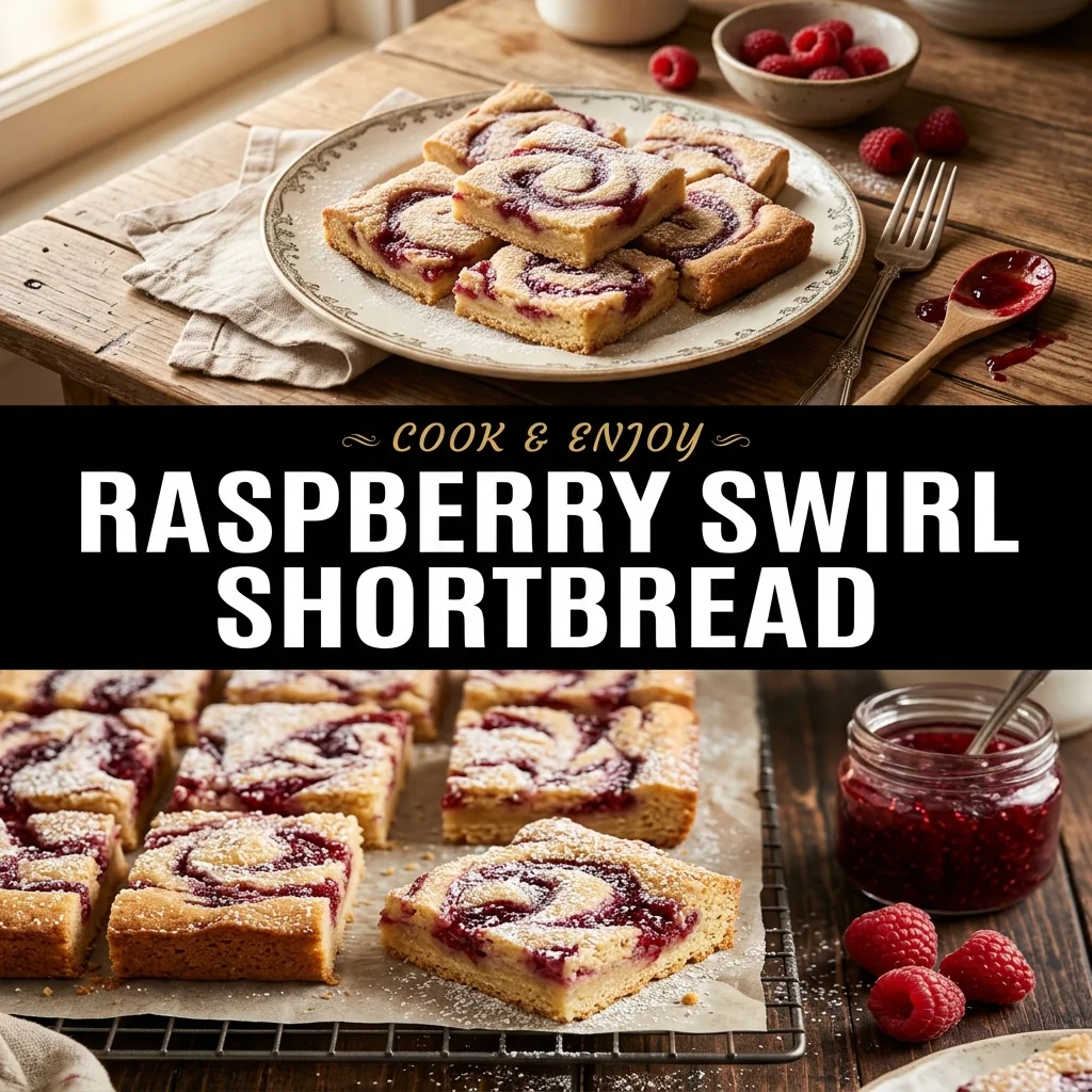 Raspberry Swirl Shortbread recipe poster